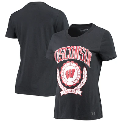 Women's Under Armour Black Wisconsin Badgers T-Shirt