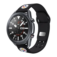 Black Pittsburgh Steelers 22mm Samsung Compatible Watch Band