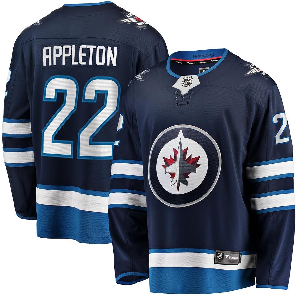 Men's Fanatics Mason Appleton Navy Winnipeg Jets Home Breakaway - Player Jersey