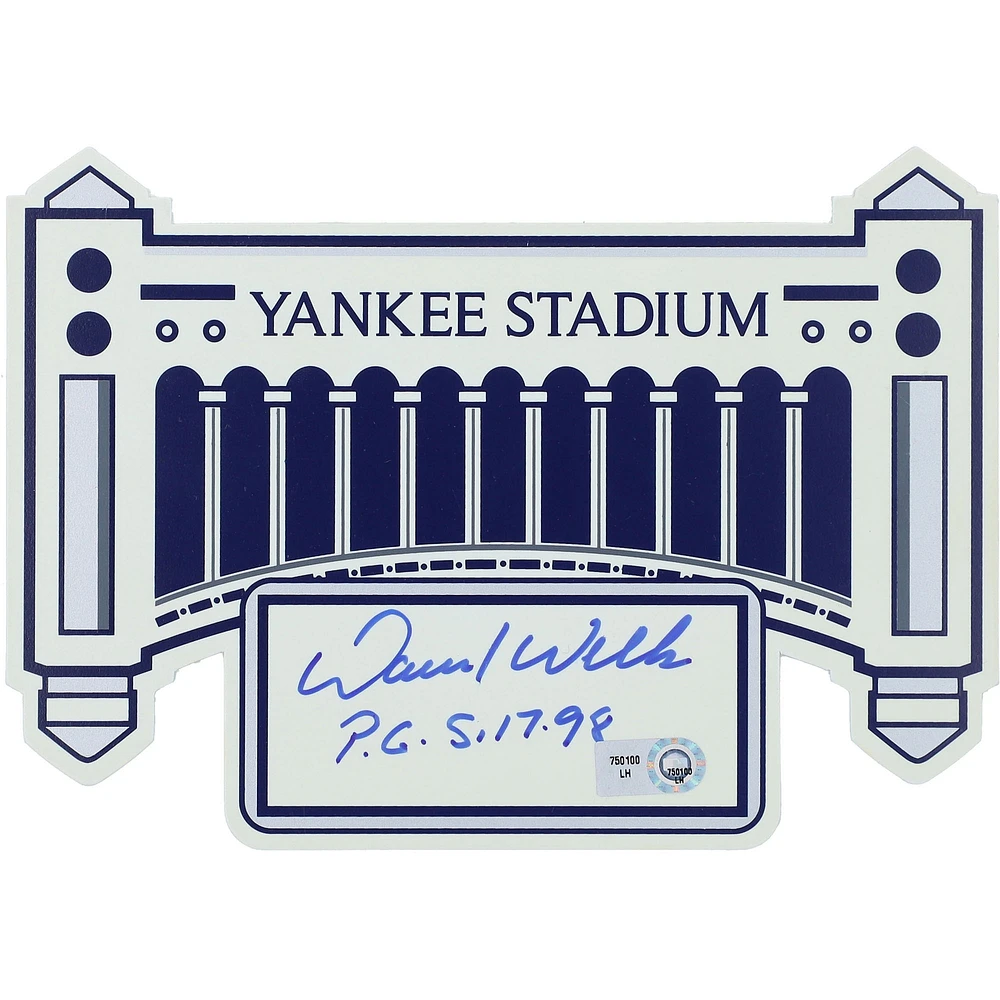 David Wells New York Yankees Autographed Replica Facade Name Plate with ''P.G. 5-17-98'' Inscription