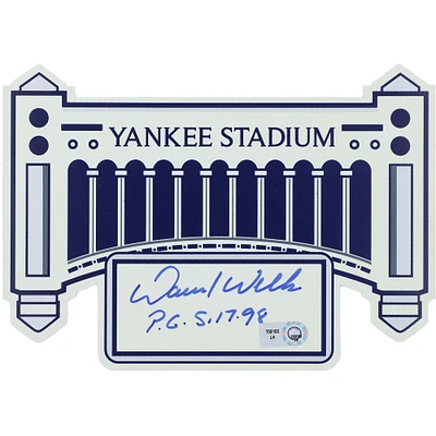 David Wells New York Yankees Autographed Replica Facade Name Plate with ''P.G. 5-17-98'' Inscription