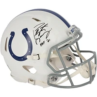 Peyton Manning Indianapolis Colts Autographed Riddell Speed Authentic Helmet with "HOF 21" Inscription