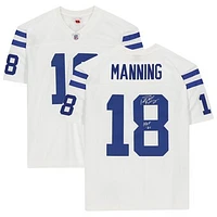 Peyton Manning Indianapolis Colts Autographed White Mitchell & Ness Replica Jersey with "HOF 21" Inscription