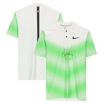 Tiger Woods Autographed White & Green Nike Polo - Upper Deck