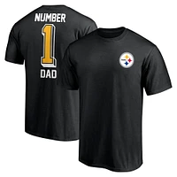 Men's Fanatics Black Pittsburgh Steelers #1 Dad T-Shirt