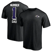 Men's Fanatics Black Baltimore Ravens #1 Dad T-Shirt