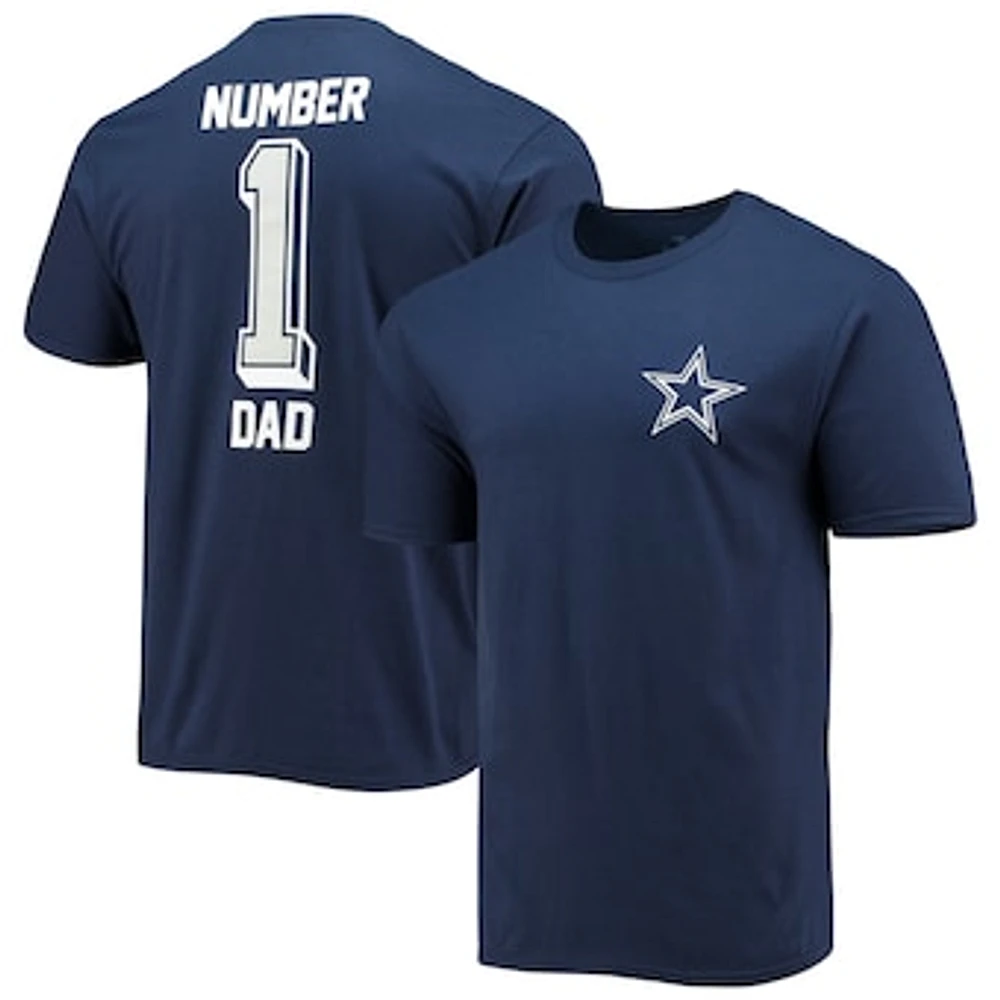 Men's Fanatics Navy Dallas Cowboys #1 Dad T-Shirt