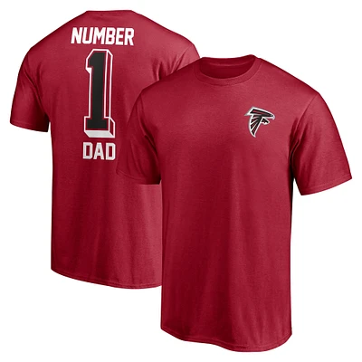 Men's Fanatics Red Atlanta Falcons #1 Dad T-Shirt