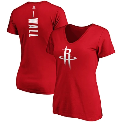 Women's Fanatics John Wall Red Houston Rockets Playmaker Name & Number V-Neck T-Shirt