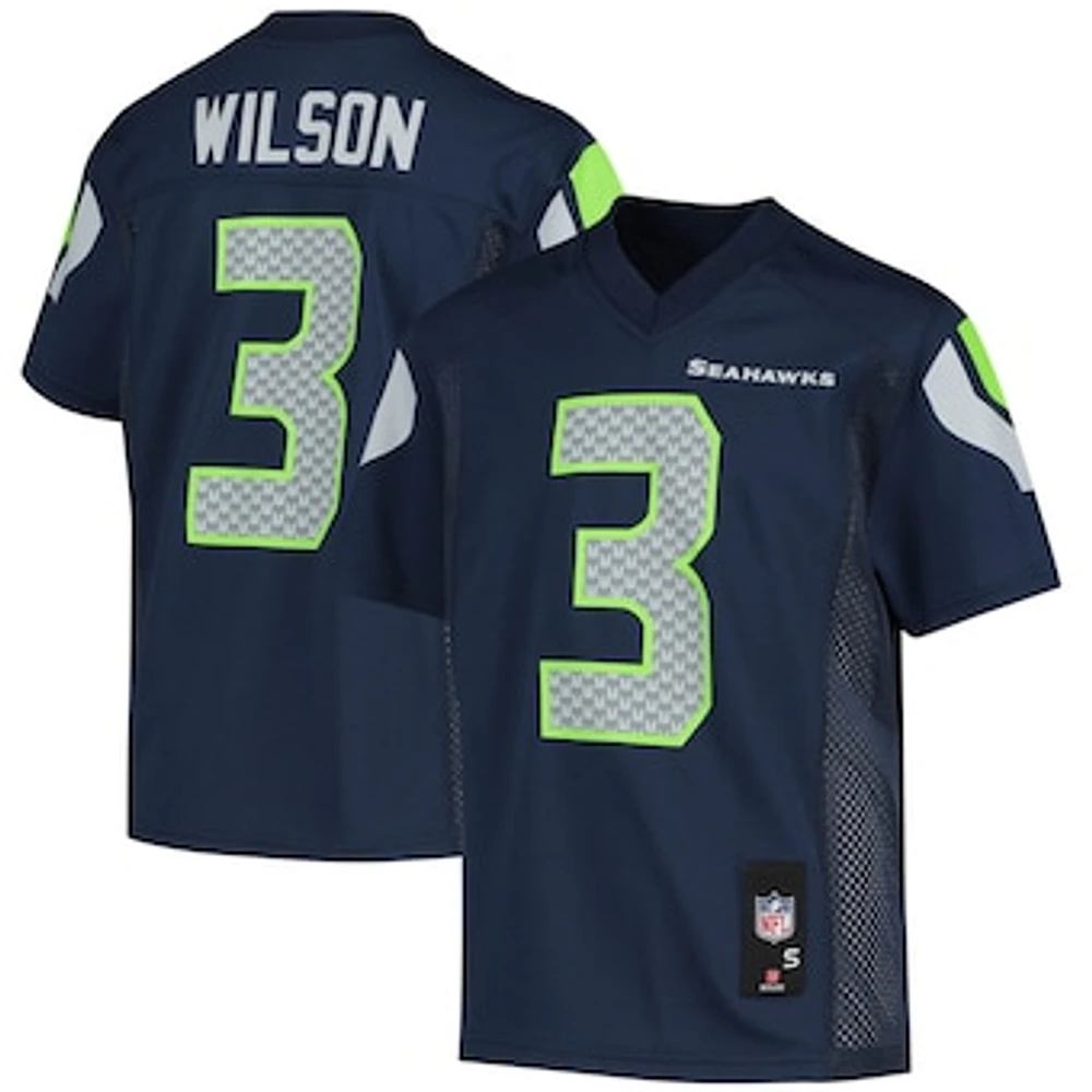 Youth Russell Wilson College Navy Seattle Seahawks Replica Player Jersey