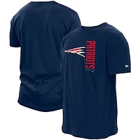 Men's New Era Navy England Patriots Split Logo 2-Hit T-Shirt