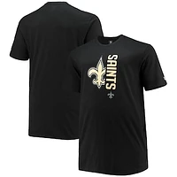 Men's New Era Black New Orleans Saints Big & Tall 2-Hit T-Shirt