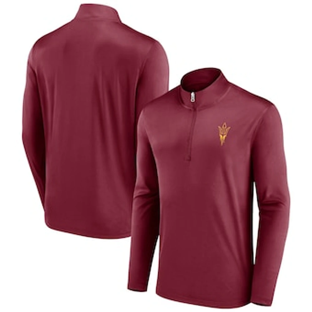 Men's Fanatics Maroon Arizona State Sun Devils Underdog Mindset Quarter-Zip Top