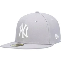 Men's New Era Gray York Yankees White Logo 59FIFTY Fitted Hat