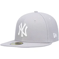 Men's New Era Gray York Yankees White Logo 59FIFTY Fitted Hat