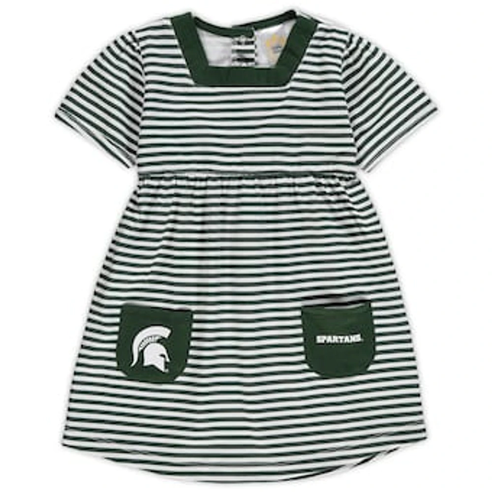 Girls Toddler Green Michigan State Spartans Striped Dress with Pockets