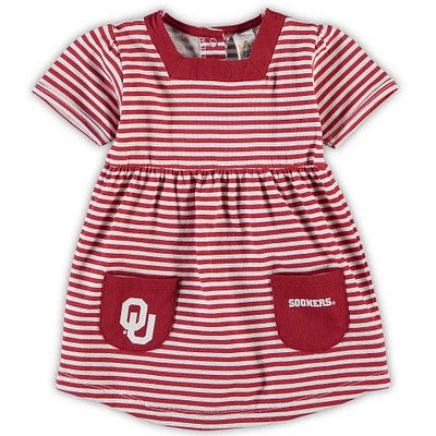 Girls Toddler Crimson Oklahoma Sooners Striped Dress with Pockets