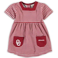 Girls Toddler Crimson Oklahoma Sooners Striped Dress with Pockets