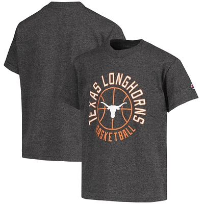 Youth Champion Heathered Charcoal Texas Longhorns Basketball T-Shirt