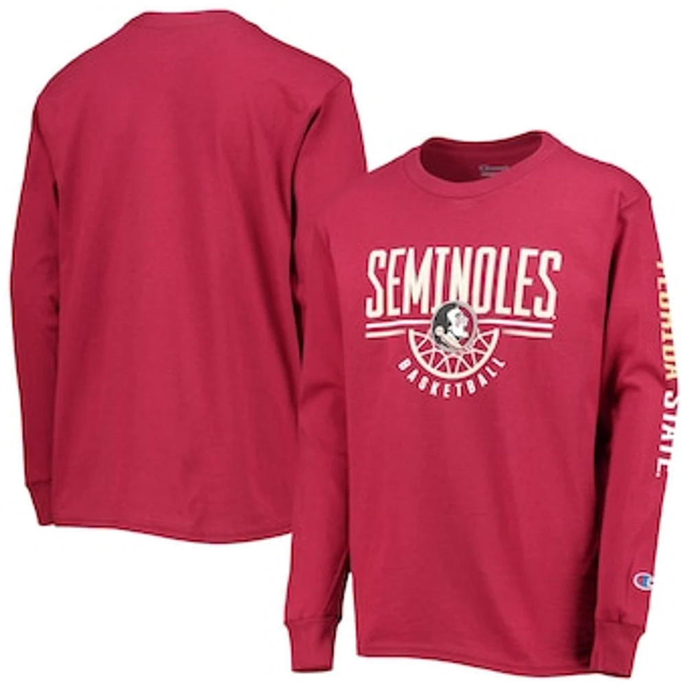 Youth Champion Garnet Florida State Seminoles Basketball Long Sleeve T-Shirt