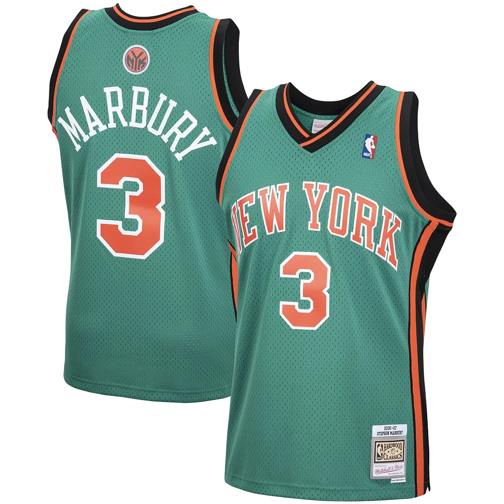 Men's Mitchell & Ness Stephon Marbury Green New York Knicks 2006/07 Hardwood Classics Swingman Jersey