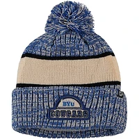 Men's Zephyr Royal/Cream BYU Cougars Brighton Cuffed Knit Hat with Pom