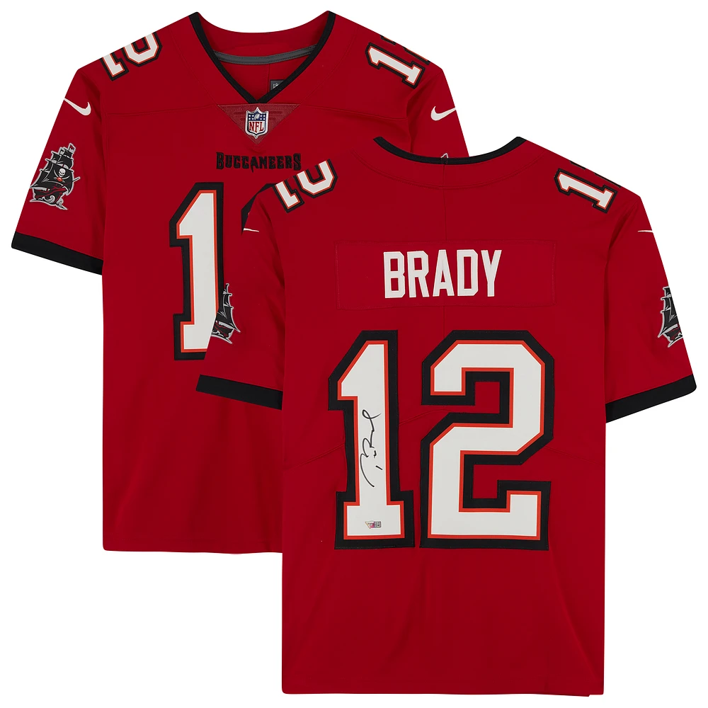Tom Brady Tampa Bay Buccaneers Autographed Super Bowl LV Champions Red Nike Limited Jersey