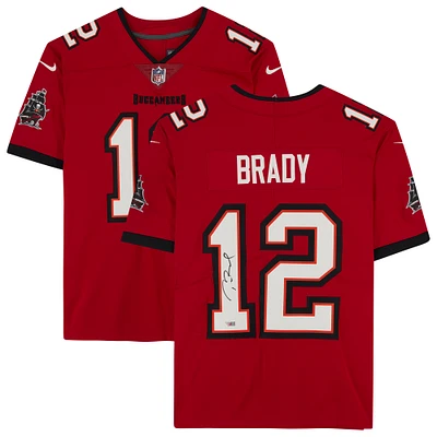 Tom Brady Tampa Bay Buccaneers Autographed Super Bowl LV Champions Red Nike Limited Jersey