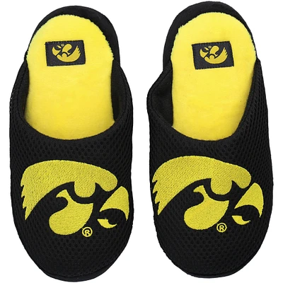 Youth FOCO Iowa Hawkeyes Big Logo Colorblock Mesh Slippers