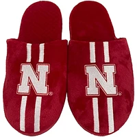 Youth FOCO Nebraska Huskers Team Stripe Slippers