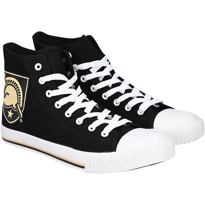 Men's FOCO Army Black Knights Big Logo High Top Canvas Shoes