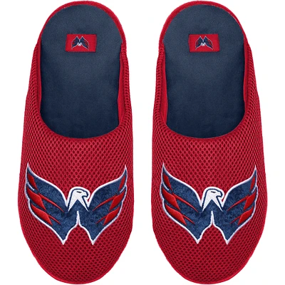 Men's FOCO Washington Capitals Big Logo Colorblock Mesh Slippers