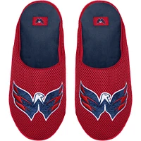 Men's FOCO Washington Capitals Big Logo Colorblock Mesh Slippers