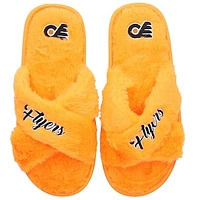 Women's FOCO Philadelphia Flyers Script Cross Slide Slippers