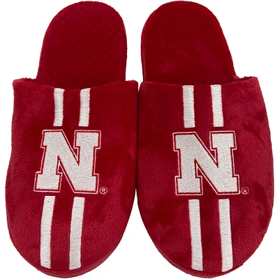 Men's FOCO Nebraska Huskers Striped Team Slippers