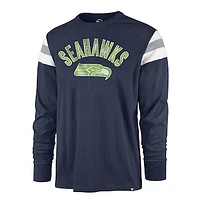 Men's '47 College Navy Seattle Seahawks Franklin Rooted - Long Sleeve T-Shirt