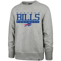 Men's '47 Heather Gray Buffalo Bills Imprint Headline Crew Sweatshirt