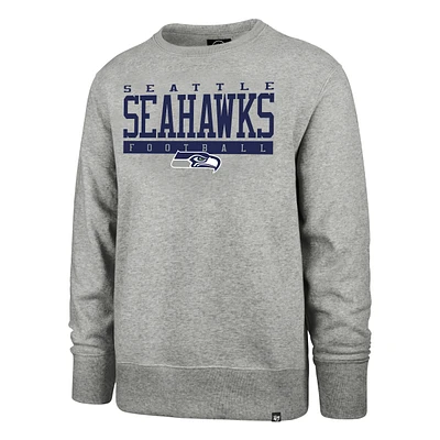 Men's '47 Heathered Gray Seattle Seahawks Imprint Headline - Crew Sweatshirt