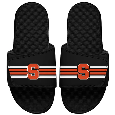 Men's ISlide Black Syracuse Orange Varsity Stripes Slide Sandals