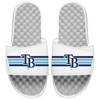Men's ISlide White Tampa Bay Rays Varsity Stripes Slide Sandals