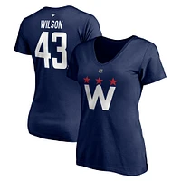 Women's Fanatics Tom Wilson Navy Washington Capitals 2020/21 Alternate Authentic Stack Name & Number V-Neck T-Shirt