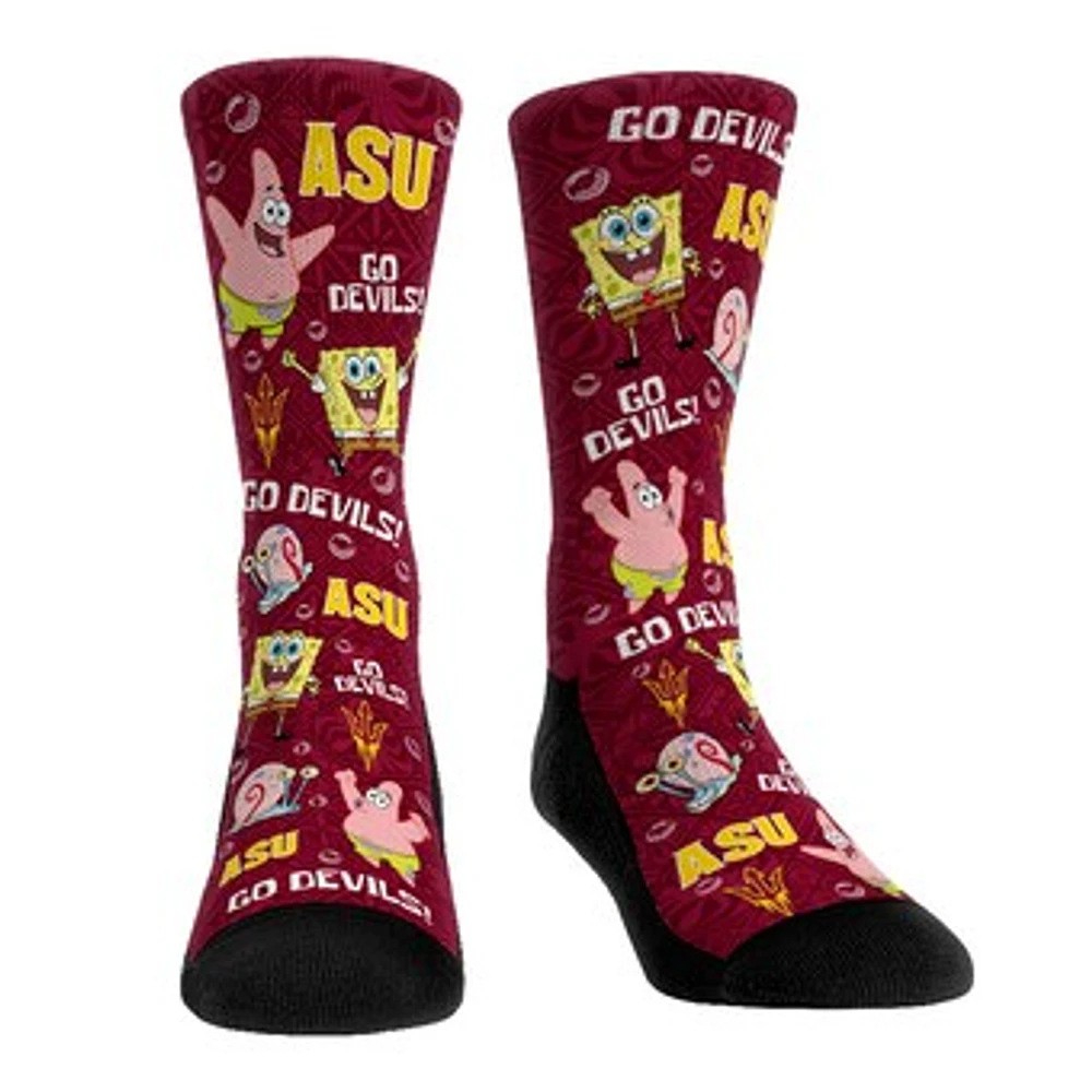 Youth Rock Em Socks Arizona State Sun Devils Spongebob Squarepants Crew Socks