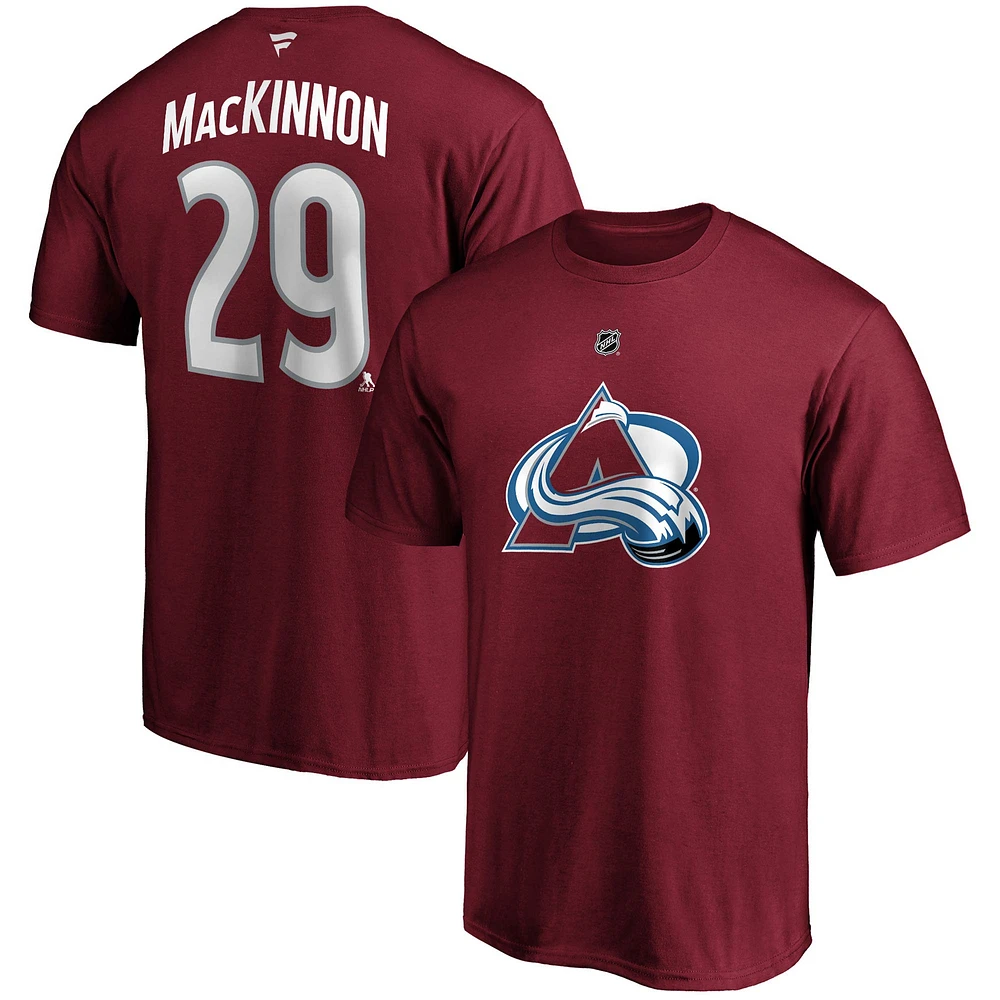 Men's Fanatics Nathan MacKinnon Burgundy Colorado Avalanche Big & Tall Name Number T-Shirt