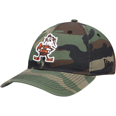 Men's New Era Camo Cleveland Browns Brownie The Elf Team Core Classic 2.0 9TWENTY Adjustable Hat