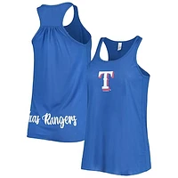 Women's Soft as a Grape Royal Texas Rangers Front & Back Tank Top