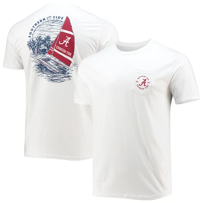 Men's Southern Tide White Alabama Crimson Tide Game Day Coastal Sailing T-Shirt