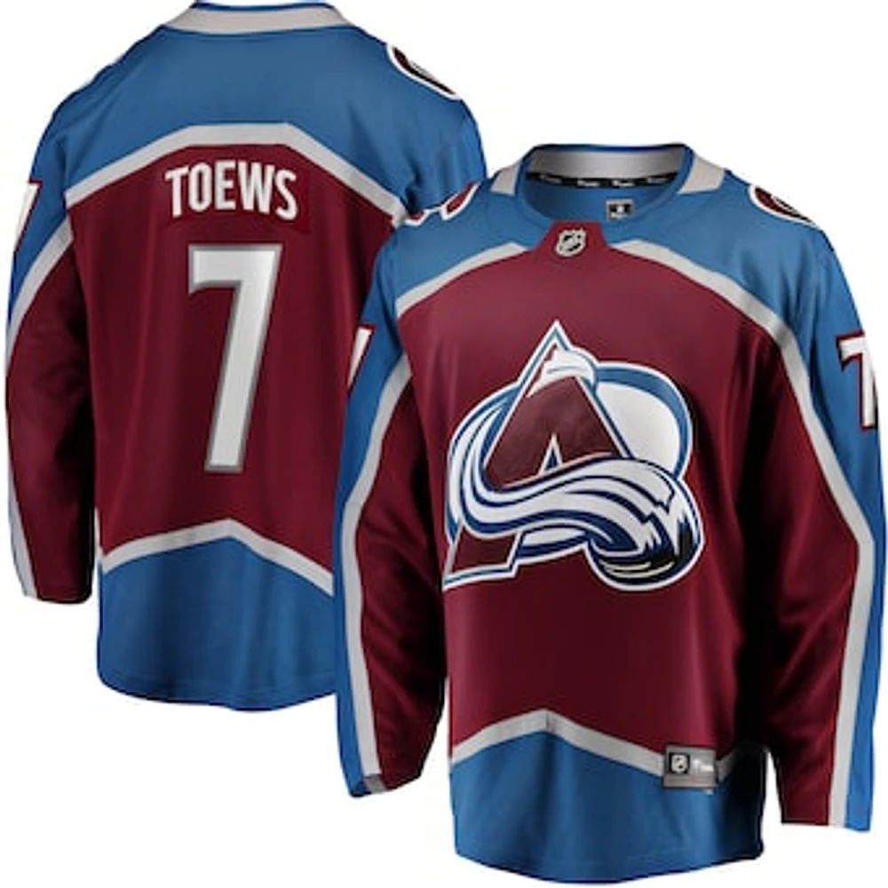 Men's Fanatics Devon Toews Burgundy Colorado Avalanche Home Breakaway Player Jersey