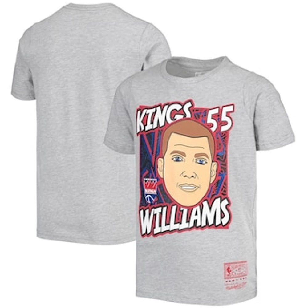 Youth Mitchell & Ness Jason Williams Gray Sacramento Kings Hardwood Classics King of the Court Player T-Shirt