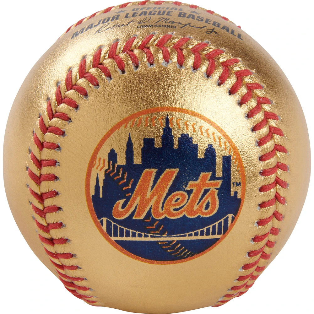 New York Mets Rawlings Gold Leather Baseball