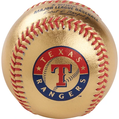 Texas Rangers Rawlings Gold Leather Baseball